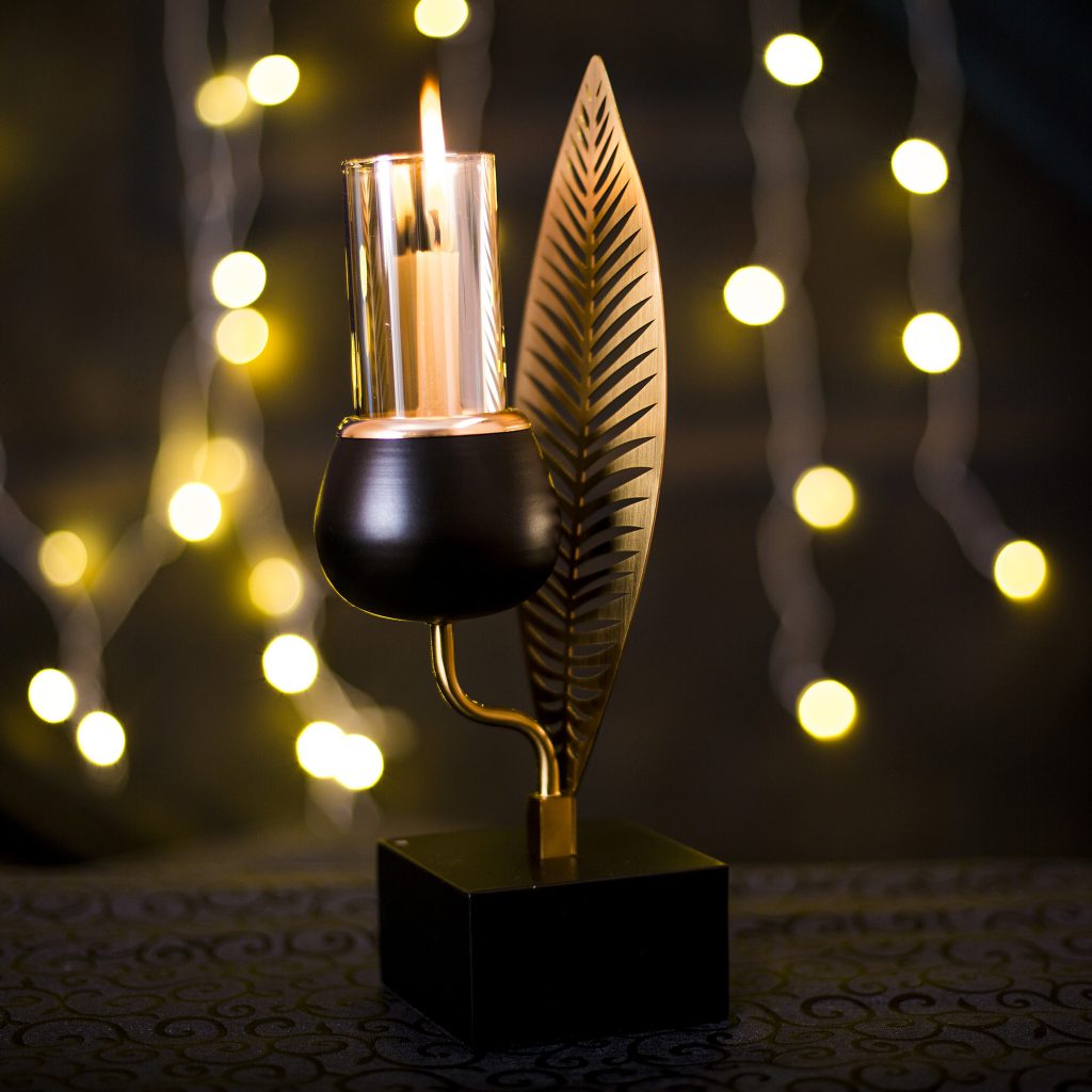 Buy Leaf design tealight candle holder Online Trogons