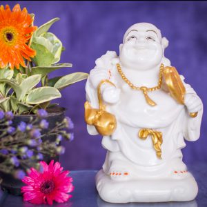 Laughing Buddha holding fan & Wo Lu