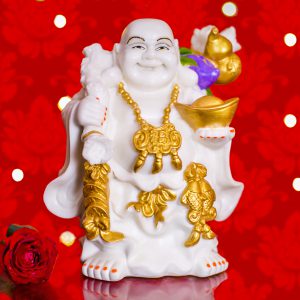 Laughing Buddha with money bag & ingot