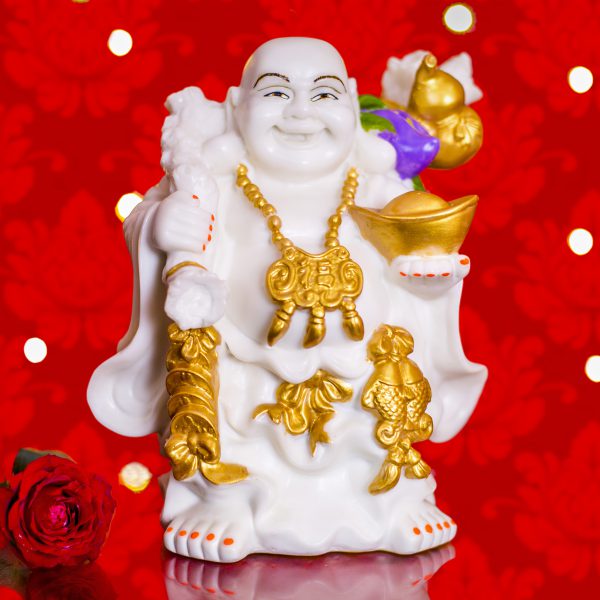 Laughing Buddha with money bag & ingot