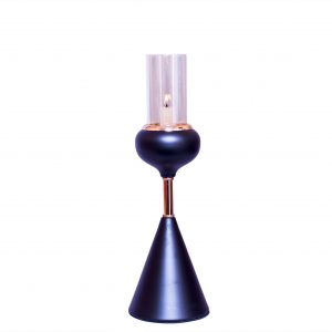 Golden black candle holder
