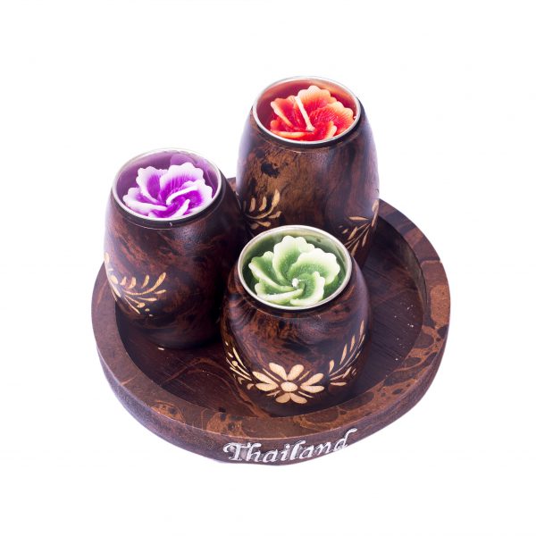 Thai Wooden candle holders