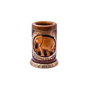 Elephant carved pen holder