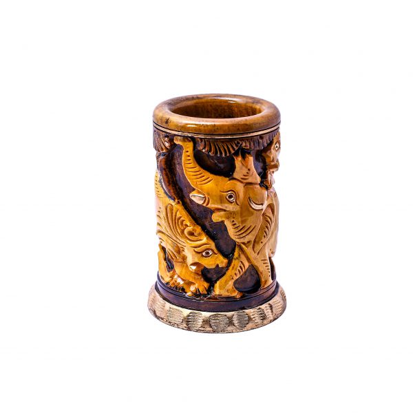 Elephant Carved Pen Holder