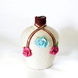 Threaded Glass Flower Vase