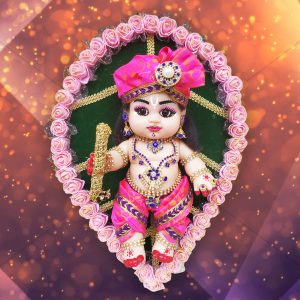 Baby Krishna on leaf
