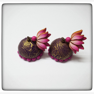 Lotus texture jhumka