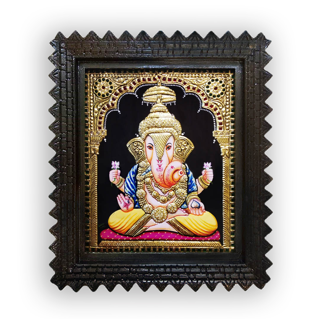 Buy Tanjore painting Ganesha Online | Trogons .com