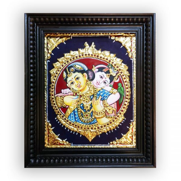 Bala gopal with Yashoda painting