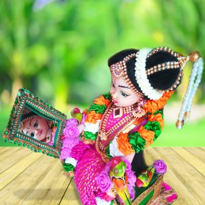 Andal devi doll with mirror