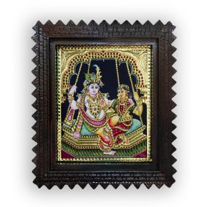 Radha Krishna on jhula painting