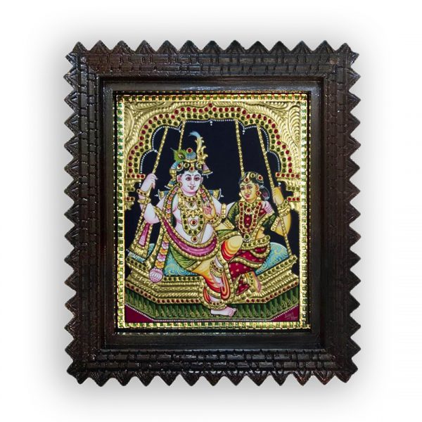 Radha Krishna on jhula painting