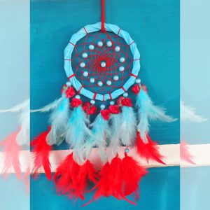 Dream catcher Blue - Red wall hanging