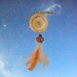 keychain with wooden ring