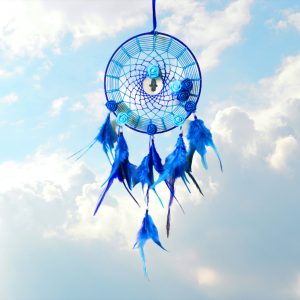 Dream catcher wall hanging dark blue