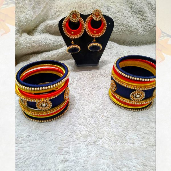 Fancy Silk Thread Bangles | Handcrafted Earrings & Saree Pins – ViBha