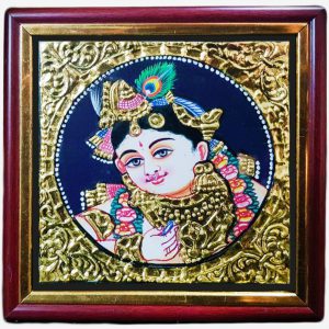 krishna tanjore gold foil painting