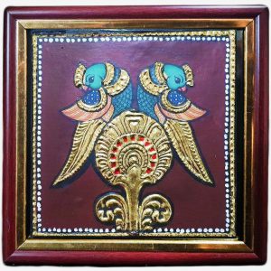 Tanjore painting parrot