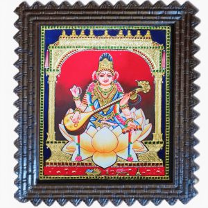 Tanjore Gold foil Sraswati painting