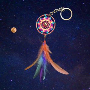 Unicorn theme dream catcher keychain