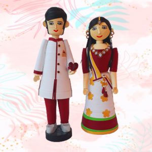 Paper quilling bride and groom set