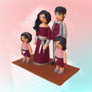 Paper quilling family figurines