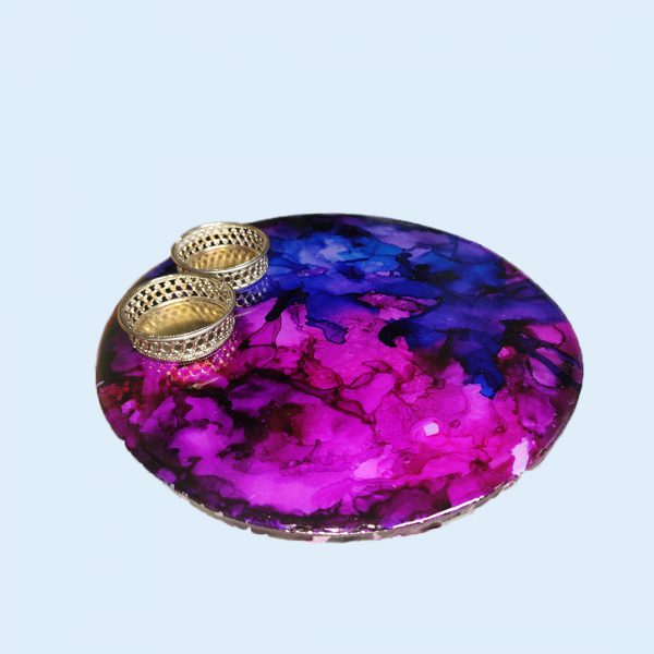Resin wood Pooja thali