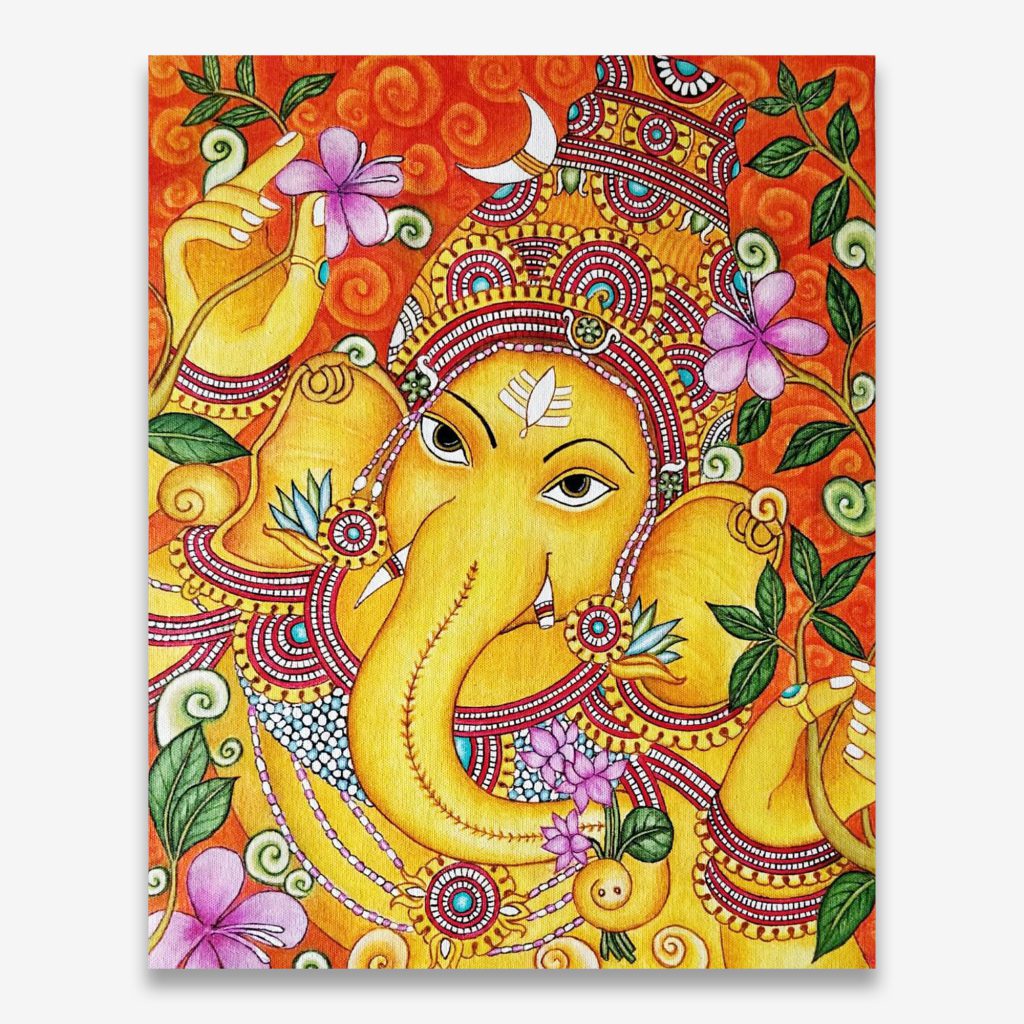 Buy Ganesha painting Kerala mural art Online Trogons