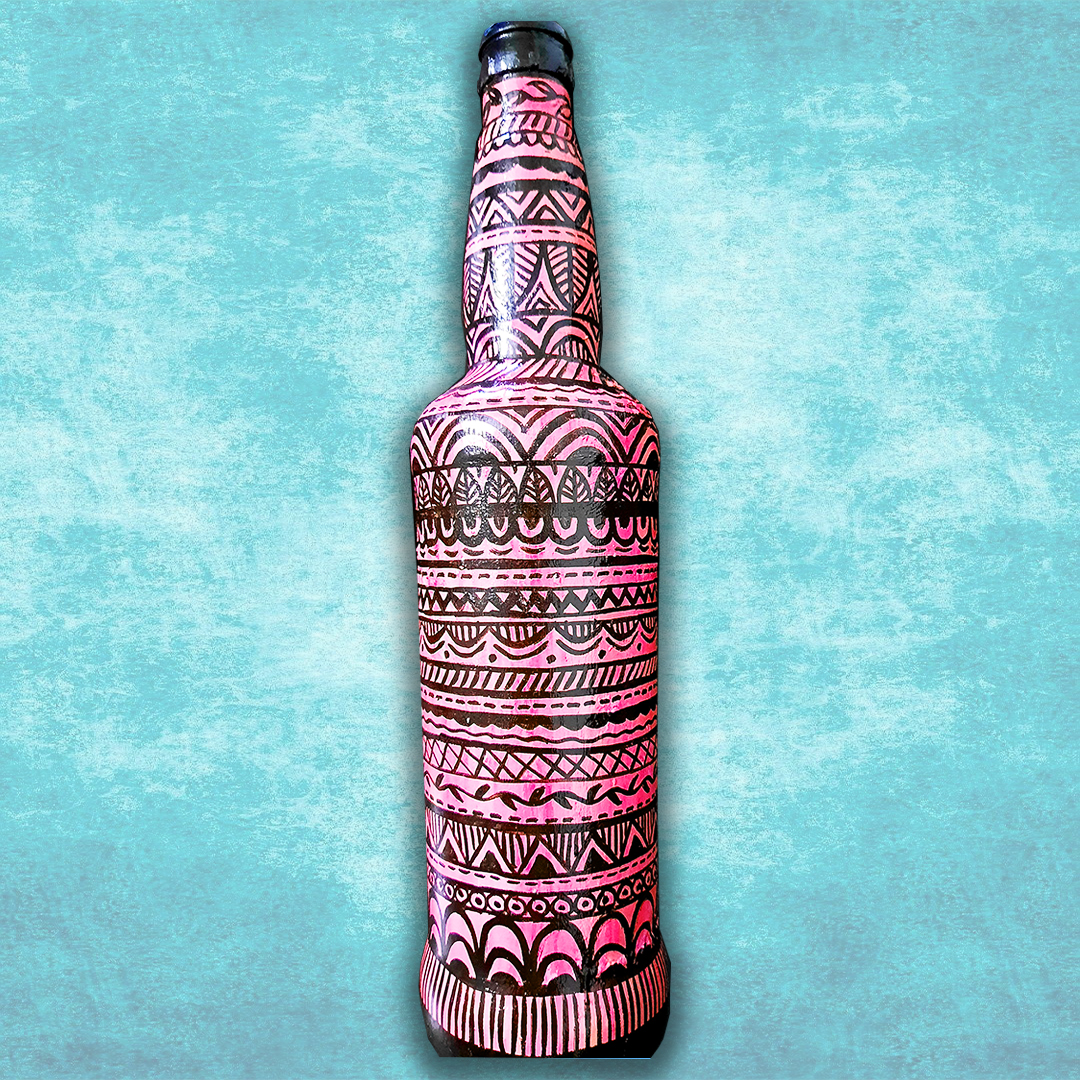 Buy Handpainted decorative glass bottle Online Trogons