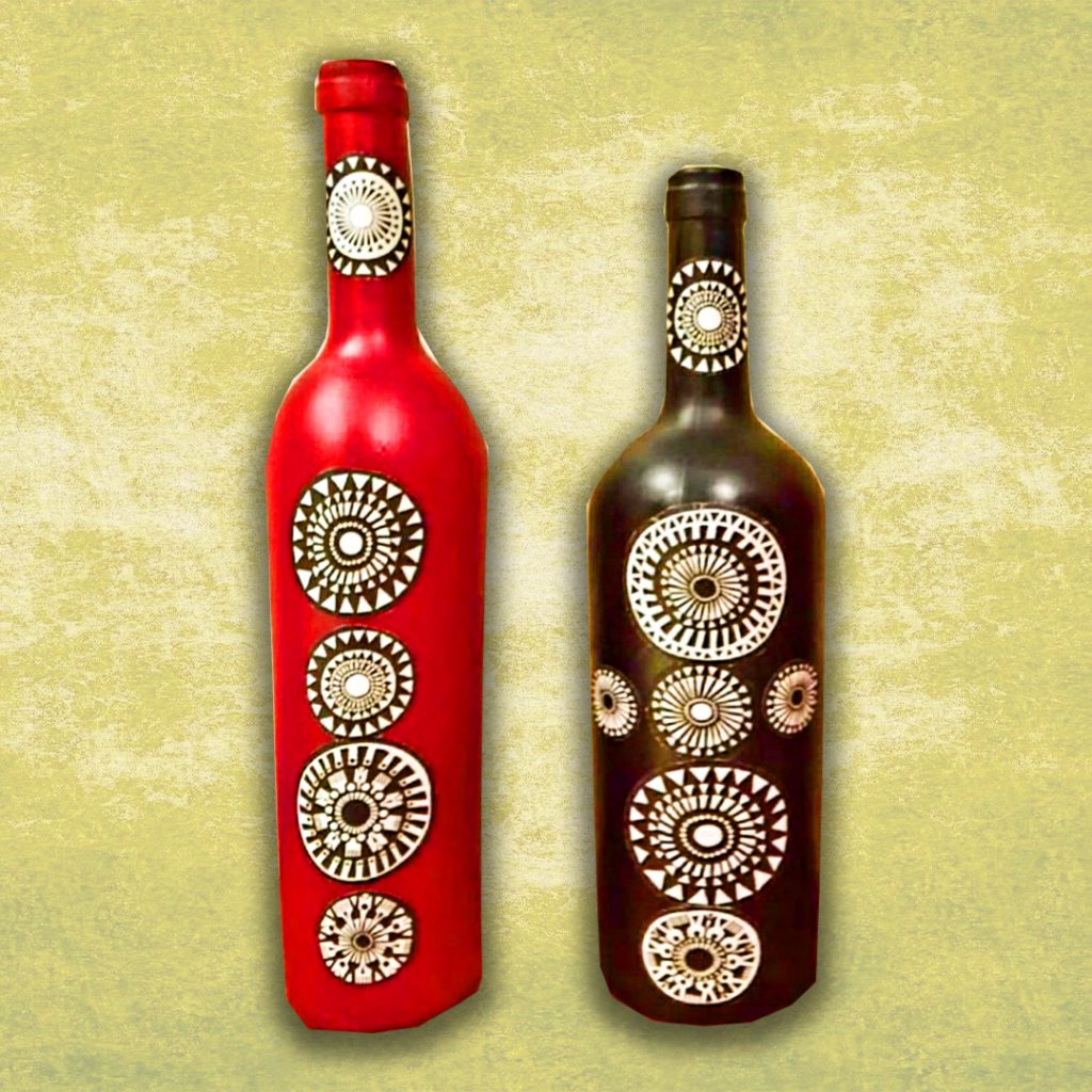 Buy Handpainted decorative glass bottle Online Trogons