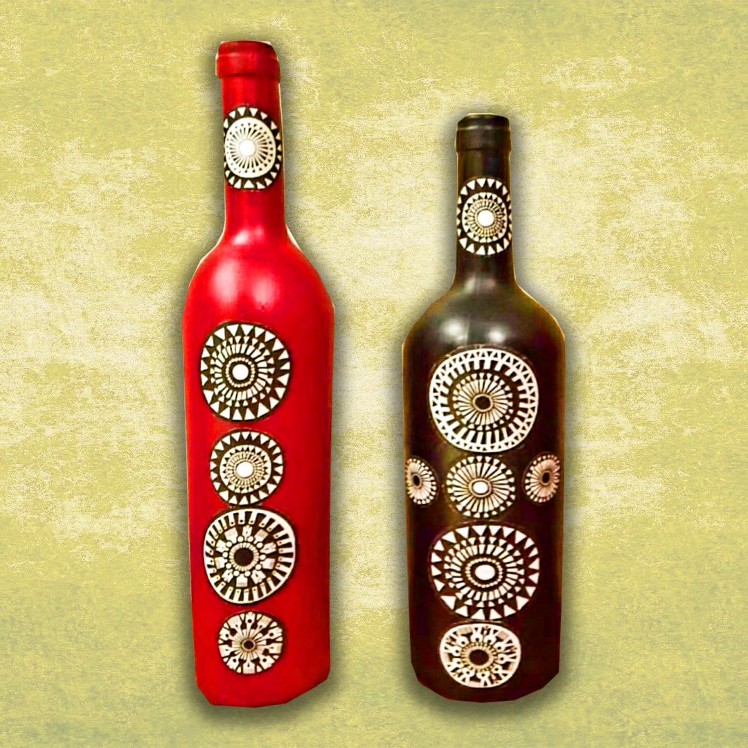 Buy Handpainted decorative glass bottle Online Trogons